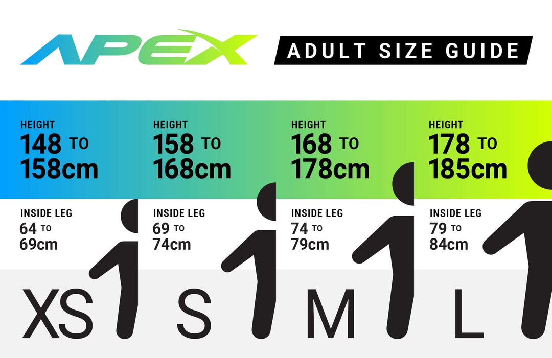 Apex Bicycles Adult Size Chart